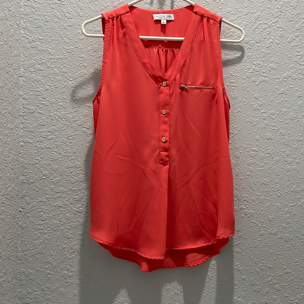 Coral sleeveless top